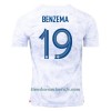 Camiseta de fútbol Francia Benzema 19 Segunda Equipación Mundial 2022 - Hombre